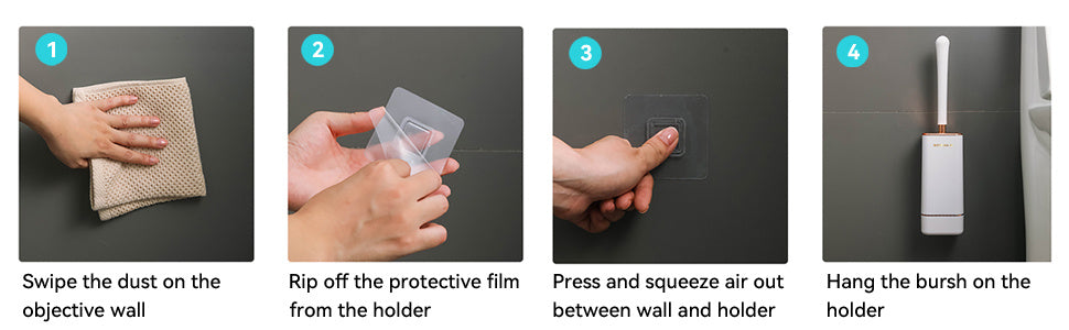 Aokala Toilet Brush And Holder, Elegant Toilet Bowl Brush Set with Ergonomic Long Handle, Modern Bathroom Decor Cleaning Accessories, Durable, Deep Cleaning Christmas Gifts/Halloween Gifts! - Black & White