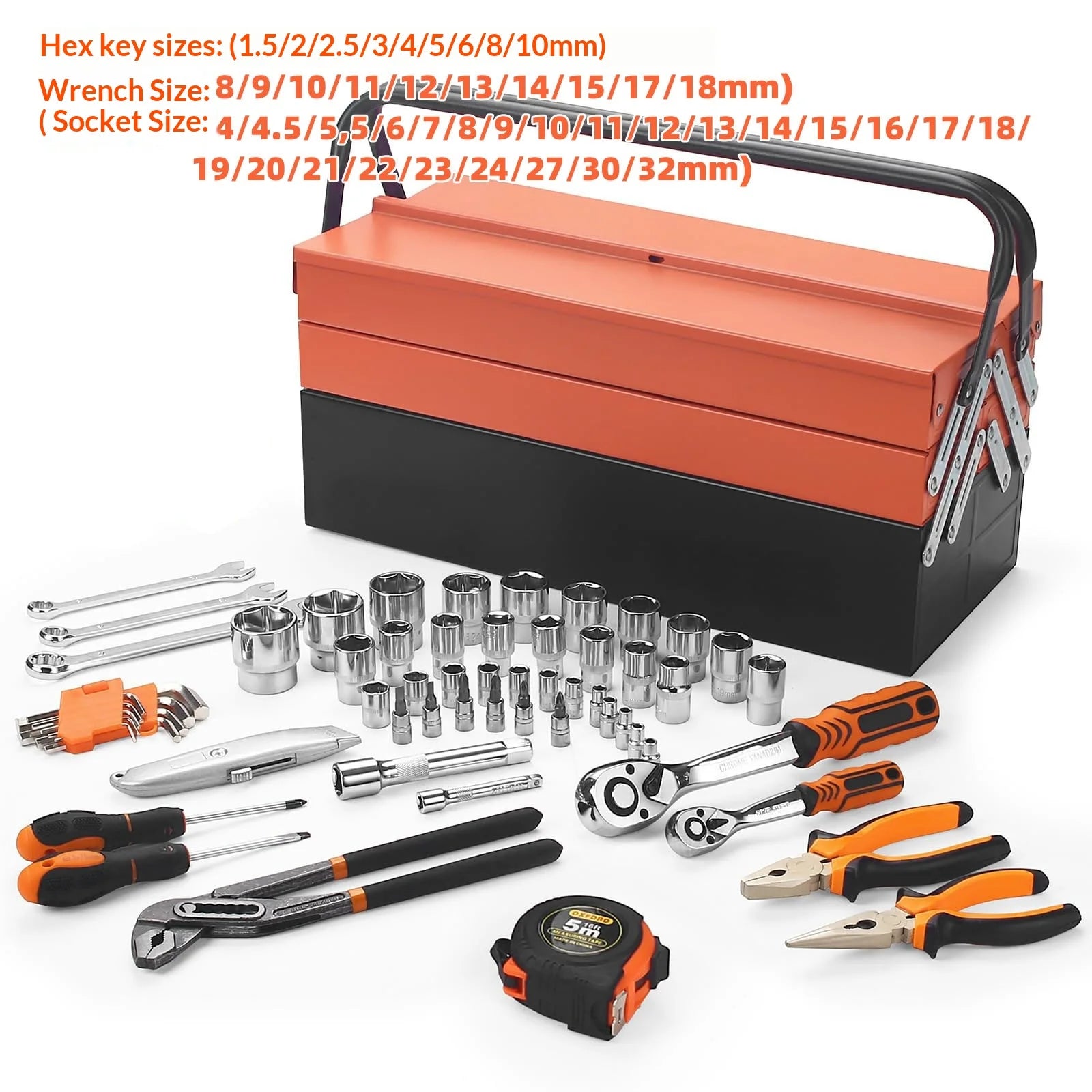 Hand Tools OEM 1 Year 85-Piece Repair Tool Sets Multi-Functional 72-Tooth Ratchet Wrench Socket Combination Pliers Screwdriver