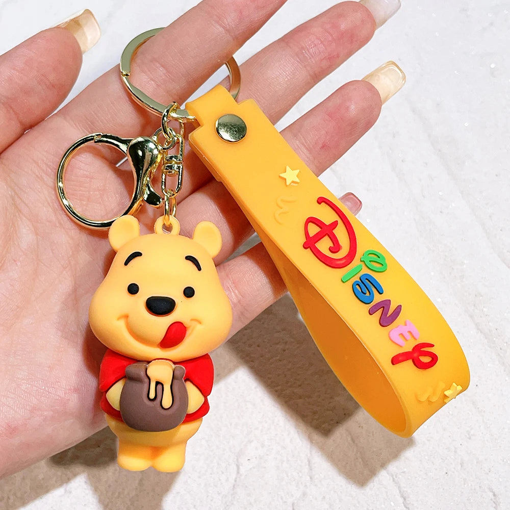 Cute Animal Winnie the Pooh Keychain-Eeyore, Tigger, Piglet PVC Keyring Toy for Car Bag Backpack, Claw Machine Prize, Gift Set