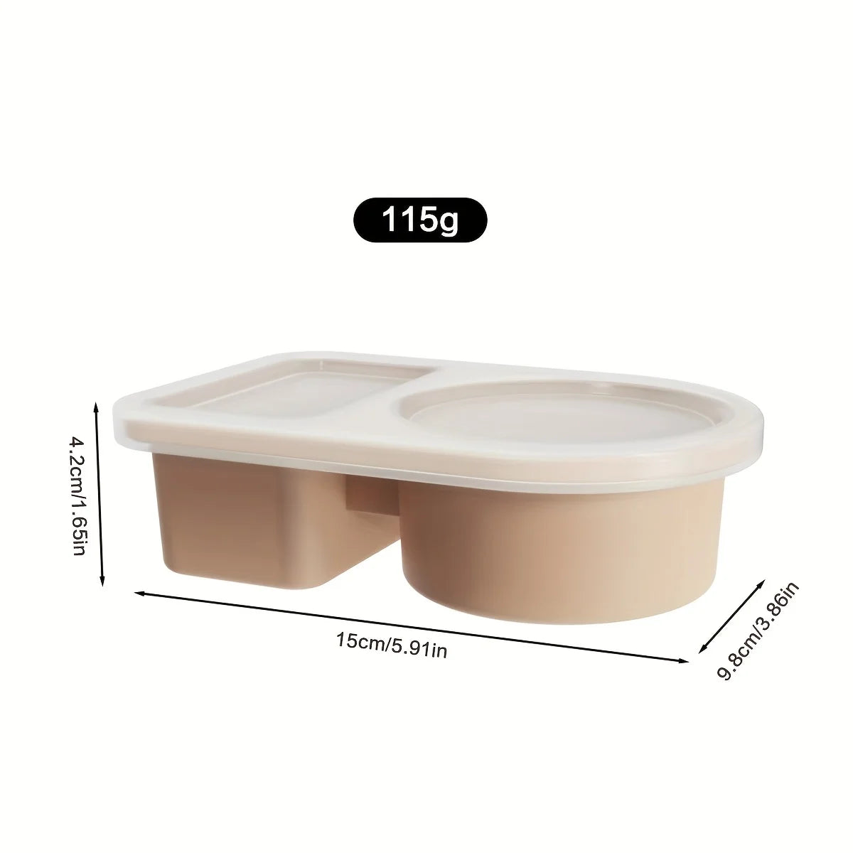 3 Pack Silicone Snack Containers 2 Compartments Reusable Snackle Box with Lids for Snack Salad Dressing & Meal Prep Food Storage