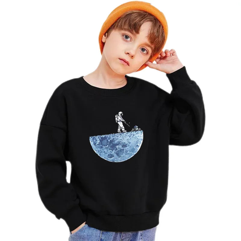 Kids Sweatshirt Paris Eiffel Tower Print Boys Casual Long Sleeve Pullover Top, High-Quality Children's Fashion Daily Wear BLTBZ1