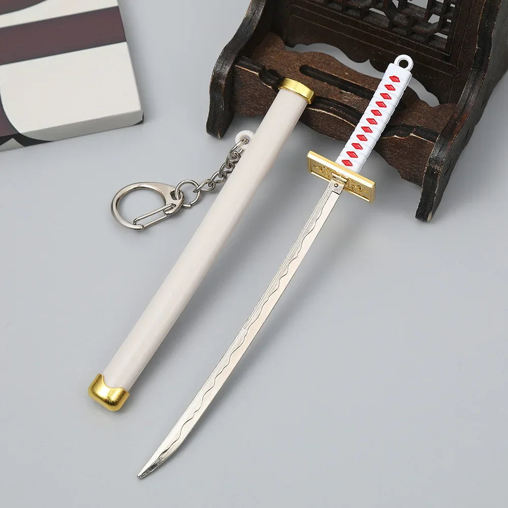 6.3inch Metal Roronoa Zoro Katana Keychain Small Anime Zoro Sword Ninja Knife Real Japanese Katana original Samurai Sabre Gift