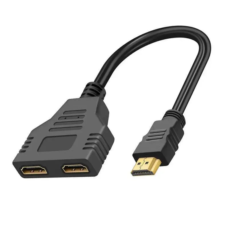 HDMI Splitter Adapter Cable 1 Male To Dual HDMI-compatible 2 Way Female Y Splitter Cable 1 in 2 Out for Laptop TV Monitor