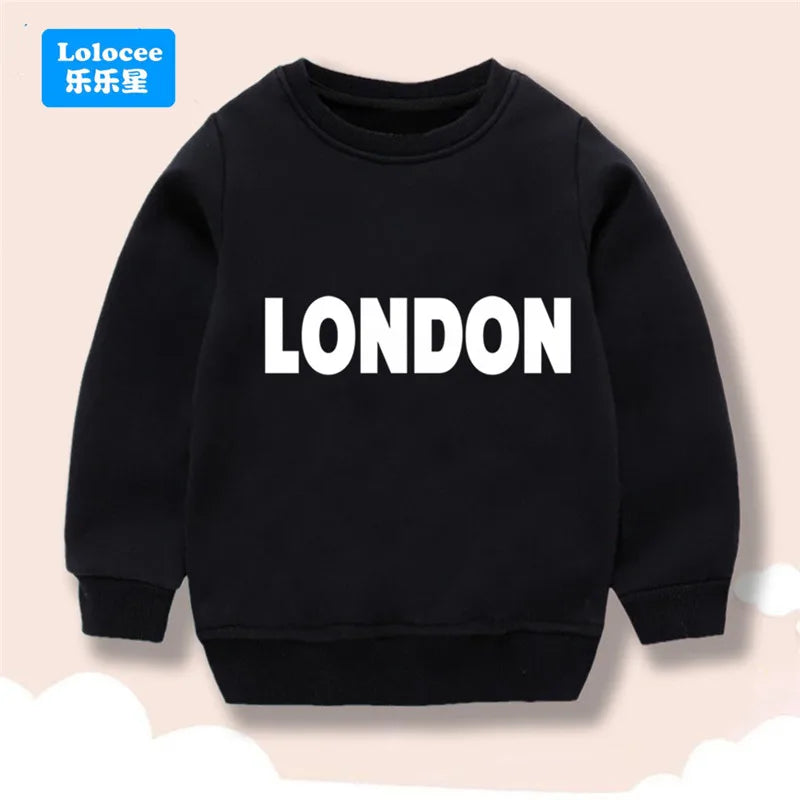 Kids Sweatshirt Paris Eiffel Tower Print Boys Casual Long Sleeve Pullover Top, High-Quality Children's Fashion Daily Wear BLTBZ1